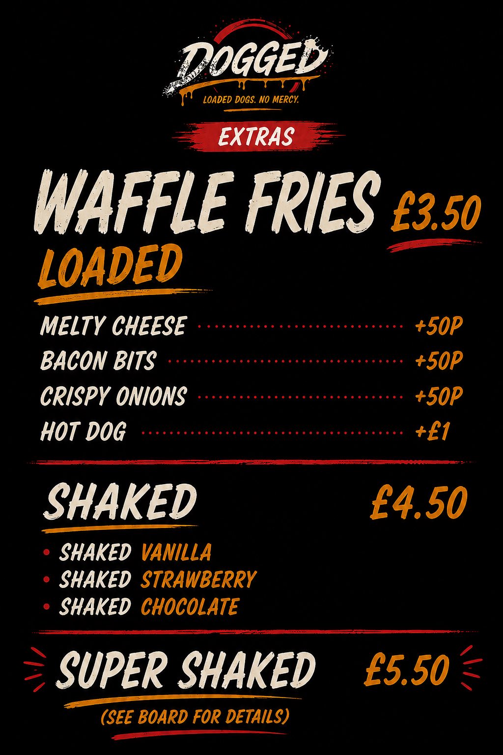 Extras menu
